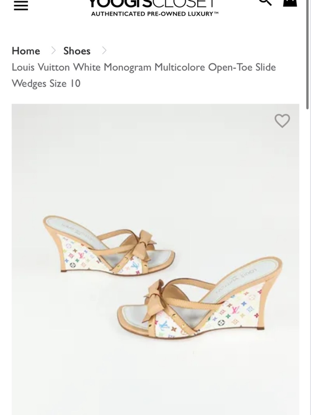 ISO!!!! Louis Vuitton White Multicolor Monogram Bow Wedge Sandals size 35.5-37